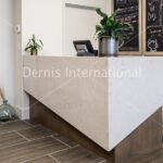 Quartz Desk with waterfall legs